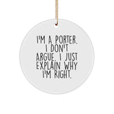 Funny Porter Circle Ornaments for Christmas Unique Gifts from Friends and Family - Image 1